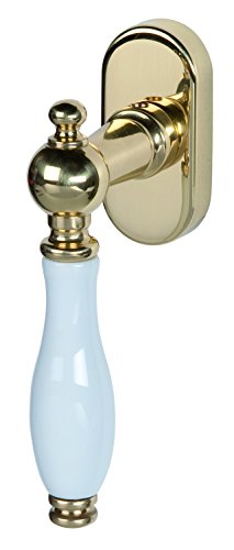 Mango de ventana Alpertec Nany porcelana blanco latón pulido longitud 40 mm ventana antivaho, 32218410K1 Cover