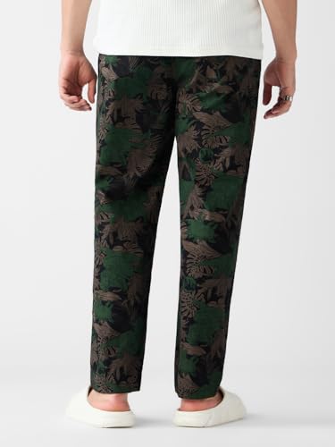 Image of The Souled Store Jurassic World: Escape Men and Boys Black All Over Printed Cotton Regular Fit Pajamas