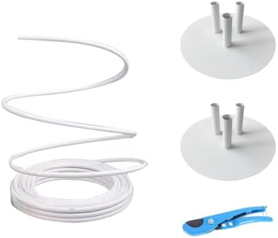 Flexible Tube for Artificial Flowers, Tube Pipe for Fake Flowers, Prop Building, Balloon Arches, Pipe Stem Tubing for Floral Wedding Decor, DIY Arts (White(32ft+1Scissor+2White base))