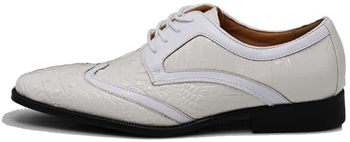 ODN Men's Alligator Crocodile Print Oxfords Fashion Lace Up Dress Shoes3