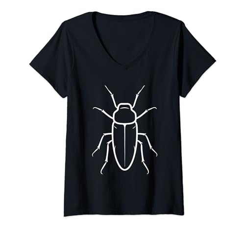 Insecto Cucaracha Divertida pequeña simple y Cucaracha Camiseta Cuello V