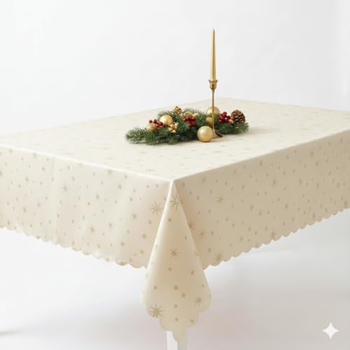 Lurex Tischdecke Sterne Glitzer Weihnachten Christmas Gold Rechteckig...