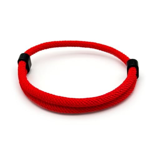 EVEMATE Bracelet paracorde fait de corde à voile en nylon | Bande de marin surfeur réglable | Pour les loisirs, le sport et la vie quotidienne (Rouge)