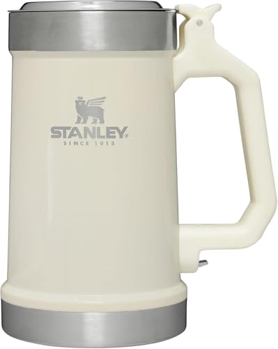 STANLEY Classic Bottle Opener Beer Stein 24 oz | Flip Up Lid and Heavy Duty Handle with Built In Bottle Opener | Insulated Stainless Steel Beer Mug | BPA-Free | Hammertone Green