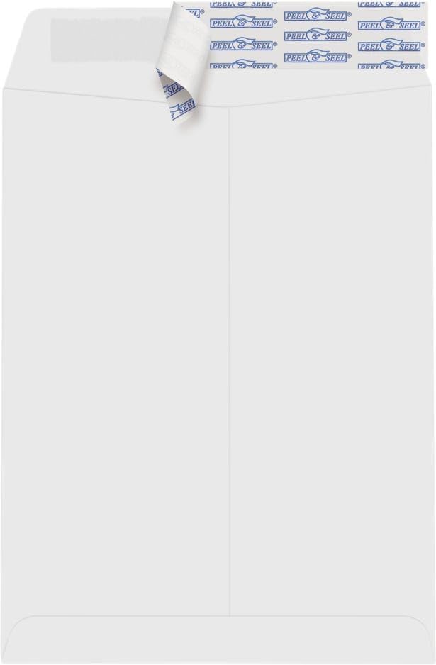 LUXPaper 9 x 12 Open End Window Envelopes | Peel & Press | White | 28lb. Text | 500 Qty