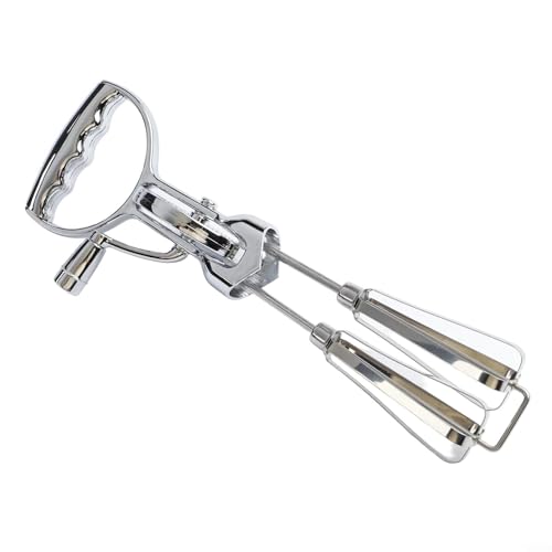 Sbattitore manuale a mano, in acciaio inox, per cuocere impasti, panna, salsa, velocità regolabile, strumento da cucina non richiede elettricità, grande (grande)
