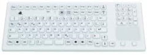 GETT InduProof Touch USB (DE) Silikontastatur IP68 Reinigungsfunktion desinfizierbar Touchpad Weiss 107 Taste