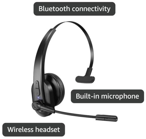 Image of Sarevile Wireless Headset with Microphone, Bluetooth Headset for Cell Phones, Computer, Zoom Skype Mettings, On Ear for Work