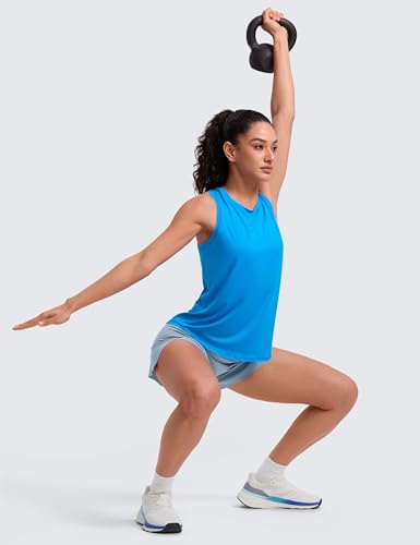 Image of CRZ YOGA Lightweight Racerback Tank Top | Workout, Moisture Wicking, Classic Fit, Hip Length, Reflective Spots, Sleeveless Shirts for Women