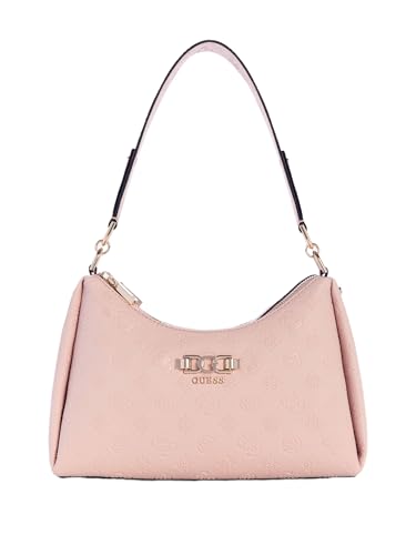 Bolsa de ombro com zíper duplo anis, Logotipo rosa claro, One Size, Bolsa de ombro com zíper duplo anis