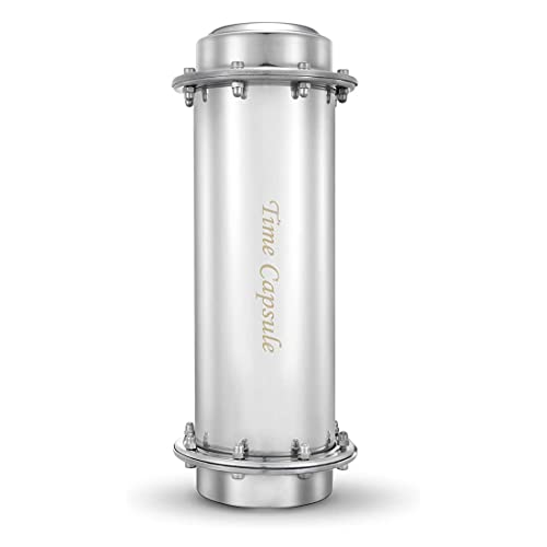 Jonoisax Cápsula de Tiempo Time Capsule   Recipiente para Cápsulas de Acero Inoxidable Resistente al Agua y a la Corrosión Regalo de Graduación Futura,16.3Inch