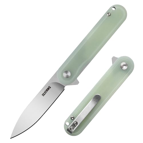 Image of OLITANS G040 Pocket Knife, 2.75'' D2 Steel Blade G10 handle, Small EDC Knife with Pocket Clip for Men Women, 2.1oz