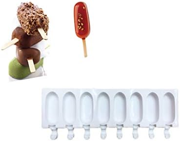 Popsicle Molds 8 Hole Silicone Ice Pop Molds Homemade Ice Cream Mold DIY Ice Cube Moulds