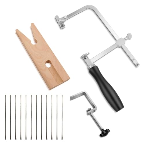 NJTHNTJR Juego de sierra profesional 3 en 1 para joyero, marco de sierra, juego de herramientas ajustables para joyería precisa, bricolaje, madera y metal