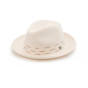 Pineapple&Star Genoa Fedora Bucket Sun Straw Beach Hat Fine Braid UPF50+ Unisex