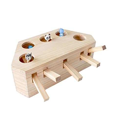 Bothyi Brinquedos de Hamster de Madeira para Arranhar Pet Interativo Catch Exercício Ondulado, 31x22