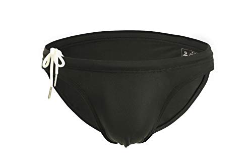 TESOON Herren Badehose aus Nylon, einfarbig, niedrig sitzend - Schwarz - Large Cover