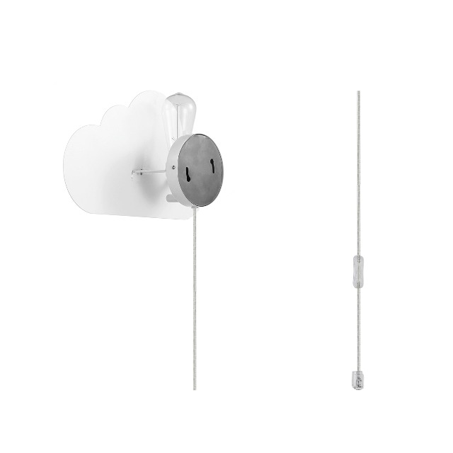 Image of GLOBE Electric 51492 1-Light Floating Cloud Plug-in Wall Sconce, Matte White, 6ft Clear Cord, Inline On /Off Rocker Switch, Lights for Bedroom, Bulb Not Included, Mounted Bedside Lamp (Pack of 4)