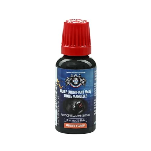 ERC | Lubrifiant MoS2 Additif pour Boîte de Vitesse Manuelle | Réduit Frottements, Bruits et Usure des Engrenages | Bisulfure de Molybdène | Préventif et Curatif, Fabrication Allemande | 50 ml