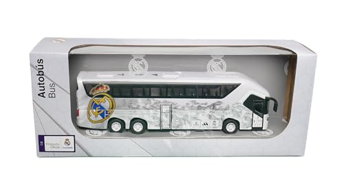Real Madrid Official Collectible Miniature Team Bus – Premium Die-Cast Soccer Bus Toy with Friction-Power Engine – Pull-Back & Go – Licensed Football Merchandise & Fan Display Model