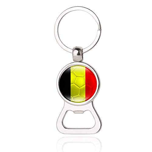 Belgium Flag Beer Bottle Opener Metal Glass Crystal Keychain Travel Souvenir Gift Keyring Accessories