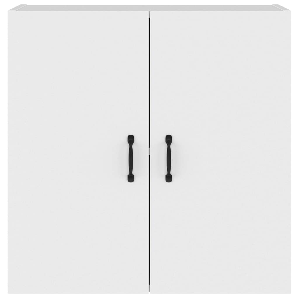 Wandschrank Weiß 60x31x60 cm Holzwerkstoff, Hängeschrank mit 2 Türen, abschließbarer Stauraum für Büro, Flur, Schlafzimmer, Ordnung