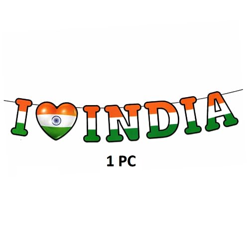 Image of 1 Pc I Love My India Set for Independence Day Decoration Items Tricolor 15th August 26th January Decorations Republic Day Decoration for Home Office School (Pack of 1, Tricolor)