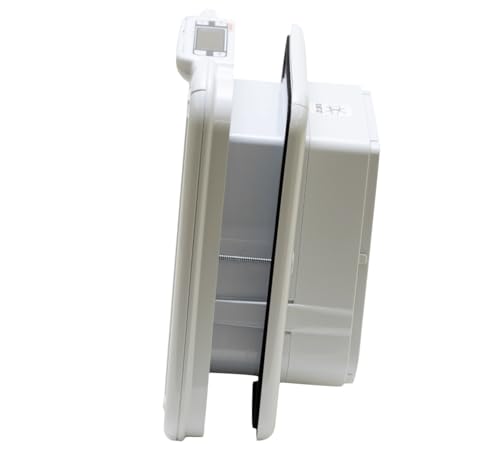 Cat Mate Elite Mikrochip-Katzenklappe mit Digitalem Timer & LCD-Anzeige (355) – Für Kleine bis Mittelgroße Katzen, Einfache Installation in UPVC-Türen, Glas und Holz, Weiß