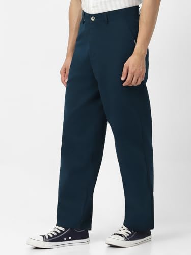 Image of Urbano Fashion Men's Loose Baggy Fit Solid Chino Trousers Non-Stretchable