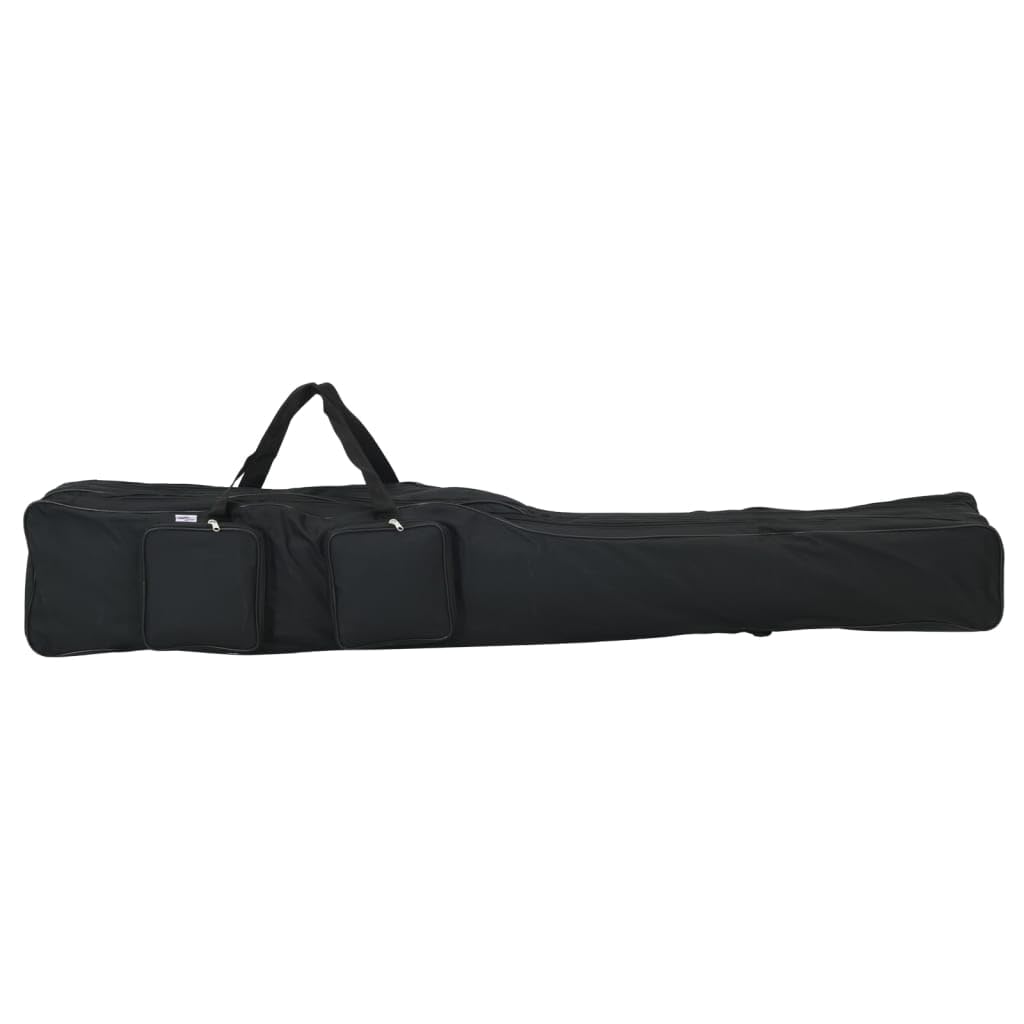 Angelrutentasche Schwarz Oxford-Gewebe, gepolstert und stoßfest, mit verstellbarem Schultergurt und viel Stauraum für Angelsport, Reise, Boot, Fliegenfischen und Spinnfischen