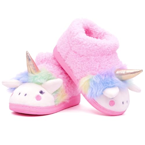 Image of Sugmzox Girls Animal Slippers Indoor Shoes Unicorn 8-9 Toddler