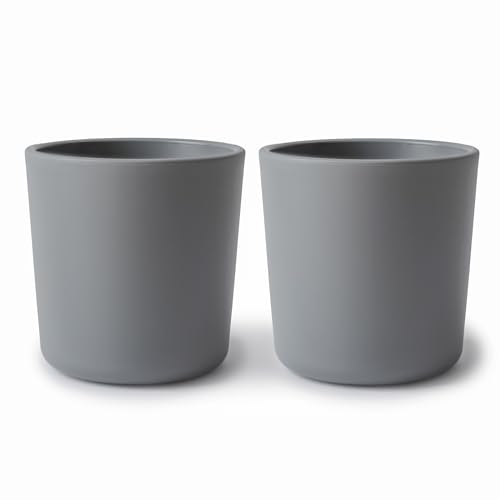 Image of mushie Dinnerware Cups For Kids | Made in Denmark, Set of 2 (Smoke)