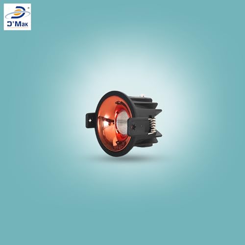 Image of D'Mak 7W Black Body LED COB Spot Light with Rose Gold Reflector (White, 4)