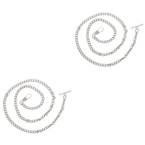 TENDYCOCO 2pcs Pocket Watch Chain Trouser Matching Necklaces for Couples Belt for Women Pants Chain Pocket Watch Stand Men Suit Chains Tank Tops for Women Vests Quartz Pocket Watch Silver
