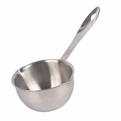 ZJchao Mousseur à Lait, Mousseur à Lait, Chauffe-Beurre, Machine à Expresso, Fond Plat à Induction, Beurre en Acier Inoxydable, Petite Casserole à Chaud (150ML)