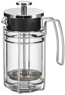 Cafeteira Prensa Francesa 350ml em Vidro e Inox Prateada Oxford