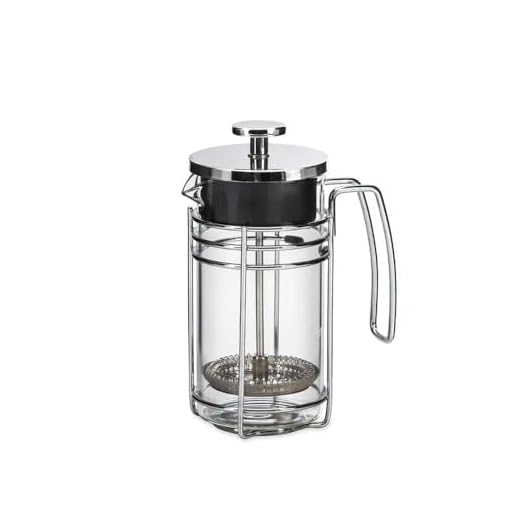 Cafeteira Prensa Francesa 350ml em Vidro e Inox Prateada Oxford