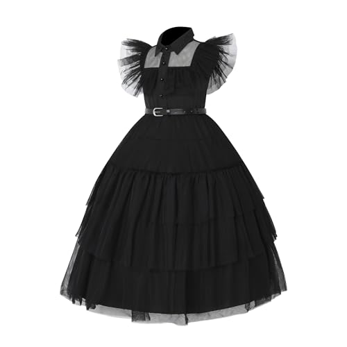 Vestido disfraz negro para niña 5-12 años miniatura 2