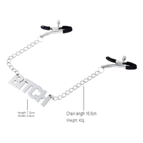 BiTCH Metall Nippelklemmen mit 16,5cm Kette Schamlippen Einstellbare – Bild 2