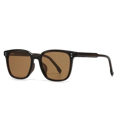 Lunettes de soleil rondes café aux finitions soignées pour homme et femme