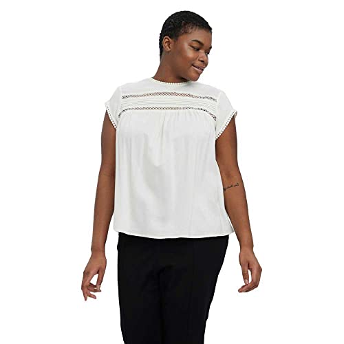 VERO MODA Curve Damen Vmdebbie Pleat S/L Top WVN Ga Curve Noos Bluse, Snow...