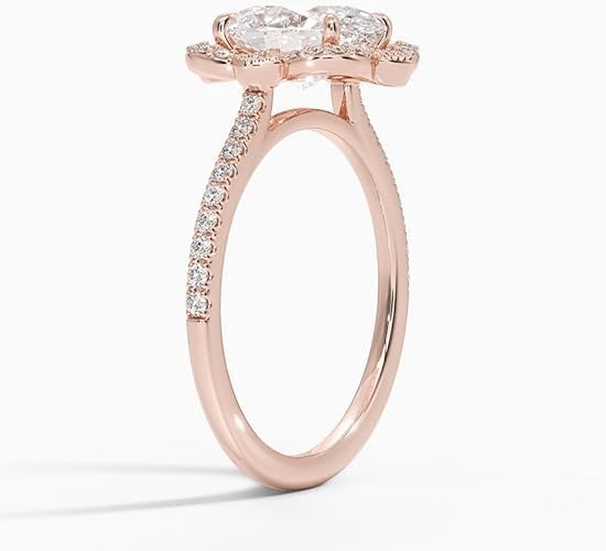 1-3 CT Oval Cut Moissanite Engagement Ring Colorless VVS1 10K 14K 18K Solid Gold & 925 Sterling Silver Flower Style Moissanite Engagement Ring Christmas Gift For Women