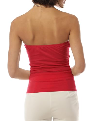 Image of MixMatchy Women's Stretchy Strapless Tube Top Y2K Bandeau Top