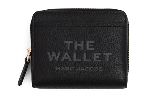 Marc Jacobs Damen The Leather Mini Compact Wallet, Schwarz