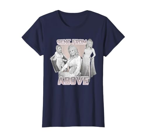 Dolly Parton Sent from Above Retro T-Shirt, Women, Navy Blue, Large