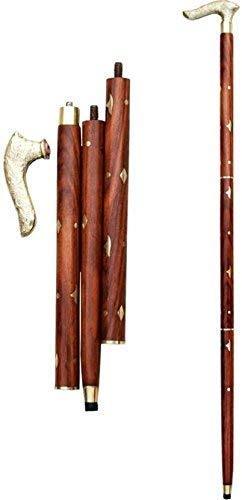 Holy Ratna Beautiful Walking Wooden Cane Men Strong Sturdy Wood Walking Stick Brown 36 inches