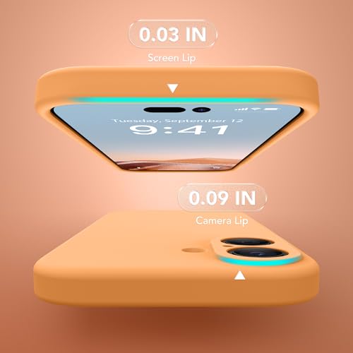 Image of Magnetic for iPhone 17 Case, Compatible with MagSafe, [Full Camera Protection][Screen Protector] Silicone Shockproof Protective Phone Case for iPhone 17 6.3 inch, Cantaloupe