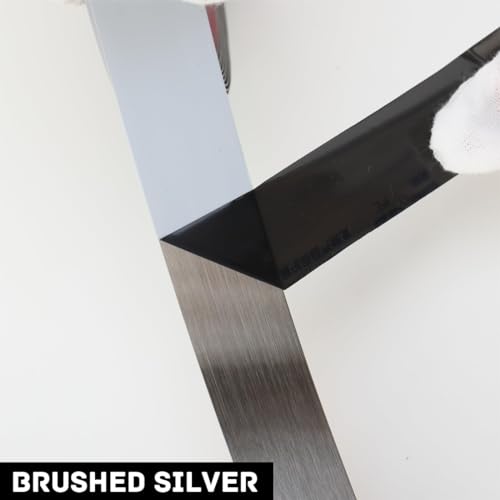 Flexible selbstklebende Metallleiste, Dekorative Zierleiste Zierleisten Selbstklebend Silber Edelstahl Wandleisten Deckenleisten Spiegelstreifen für Wand Spiegel Möbeldekor 5mx2cm