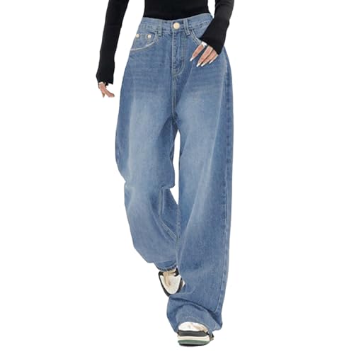 Wide Leg Jeans Woman Lightweight Summer Barrel Baggy Jeans Y2k Casual Loose Fit Trendy High Waisted Denim Pants 2025