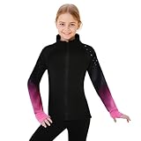 LIUHUO Figure Skating Training Fleece Jackets Child Shiny Colored Diamond Girl Comfortable Warm Coats Pink